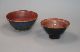 Two Chinese Henan type black glazed bowls, Qing dynasty