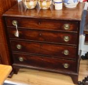 A small George III mahogany chest W.78cm