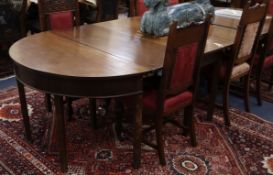 A George III D end mahogany extending dining table L.309cm