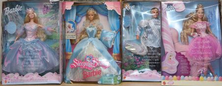 Sleeping Beauty, Swan Lake Princess, Swan Lake Prince, Nutcracker Barbie