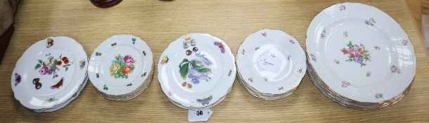 A quantity of mixed 20th century Herend porcelain tablewares, including a set of eight soup bowls