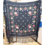 A polychrome silk shawl