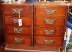 Two mahogany chests of four drawers W.33cm