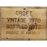An unopened cased of twelve bottles of Croft 1970 Vintage Port (O.W.C.)