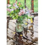 J. Matushevsky (20th C. Russian)oil on board'Lilac'label verso26.75 x 18.75in.