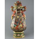 A large and impressive Masons Ironstone two handled pot pourri vase and cover, c.1815-25, of