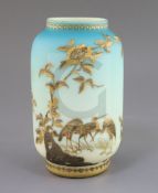 A Stourbridge Japonaise glass vase, probably Jules Barbe for Thomas Webb, decorated in raised gilt