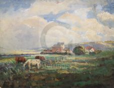 Maurice McGonigal PRHA (1900-1979)oil on boardCattle in a landscapesigned10.75 x 14in, unframed