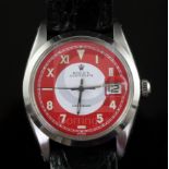 A gentleman's 1950's stainless steel Rolex Oysterdate Precision manual wind wrist watch, with