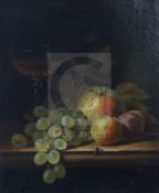Henry George Todd (1847-1898)pair oils on canvasStill life of fruit and a wine glass upon a