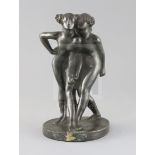 After Pierre-Auguste Renoir. A French lost wax bronze group of embracing maidens bears signature,