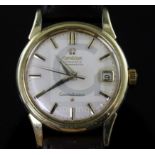 A gentleman's 1960's? steel and gold plated Omega Constellation chronometer automatic wrist watch,