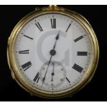 A late Victorian 18ct gold open face keyless lever pocket watch by Gabriel, Bishopsgate Within, with