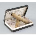 Sir Winston Churchill interest: Two partially smoked cigars, Kept as a souvenir by Stanley Morris
