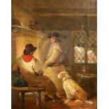 Attributed to George Morland (1764-1804)oil on canvasTravellers before the hearth11 x 9in.