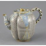 A good Doulton & Rix's patent Marqueterie ware teapot, c.1887, of quatrelobed form with 'teardrop'