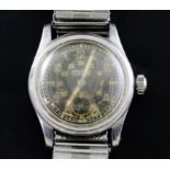 A gentleman's 1940's stainless steel mid-size Rolex Oyster Lipton manual wind wrist watch, made