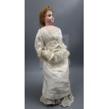 A French fashion doll, late 19th century, probably Jumeau or Gaultier, impressed mark '8' to both