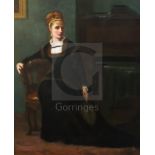 James Ricks (fl.1868-1877)oil on canvasPortrait of a young lady seated in a music roomsigned29.5 x