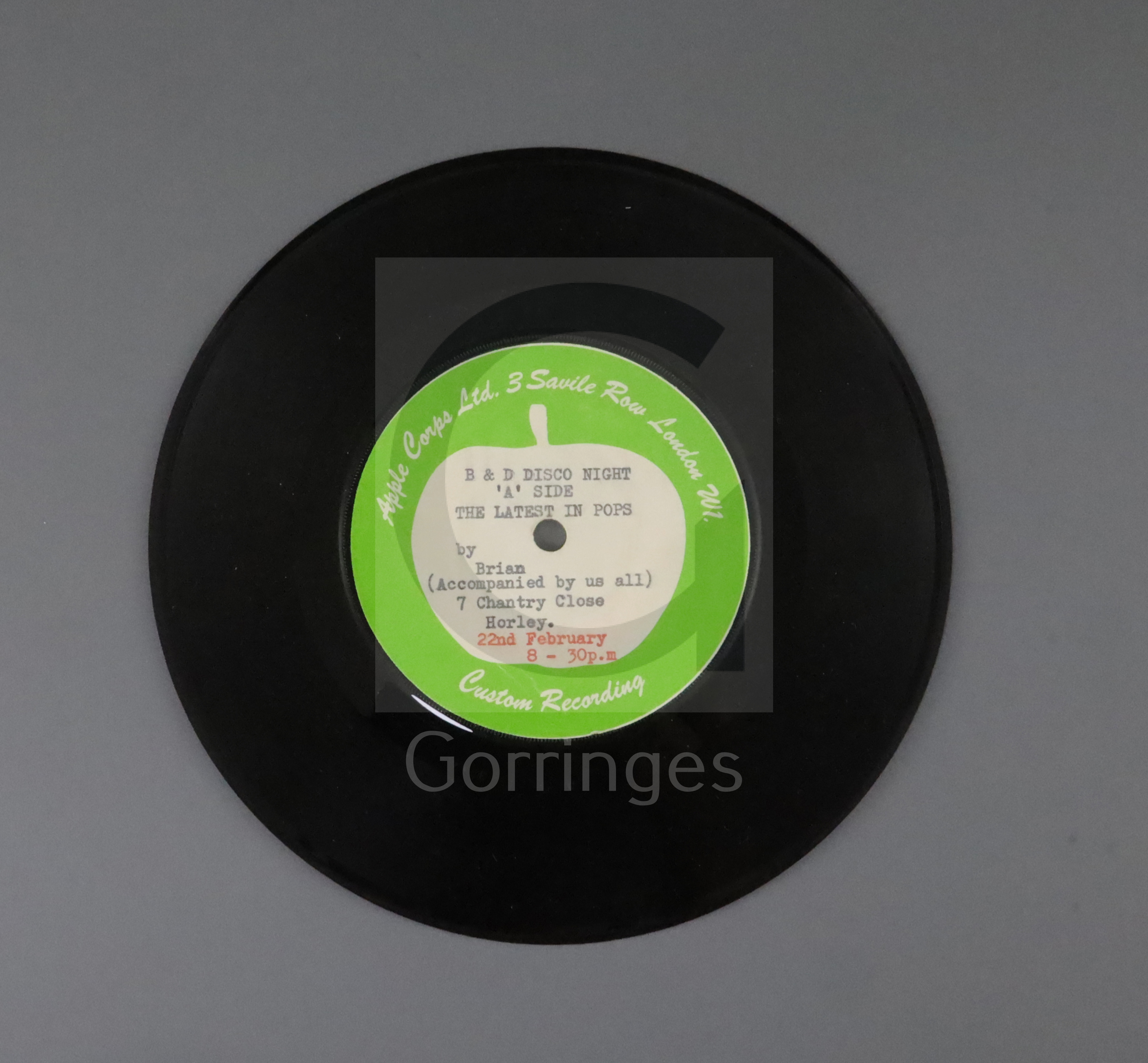 Ringo Starr demonstration acetate on Apple records 'Call Me' b/w 'Only You' (early mixes from ' - Image 2 of 2