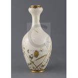 A Japanese Satsuma pottery garlic neck vase, by Kinkozan, late 19th century, decorated with a