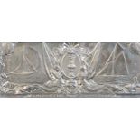 America's Cup Interest: An American sterling silver plaque, made to commemorate the America's Cup