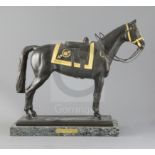 § James Osborne (1940-1992). A parcel gilt bronze model of the Queen's horse 'Burmese', signed and