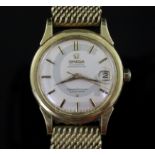 A gentleman's early 1960's 18ct gold Omega Constellation Calendar automatic wrist watch, with