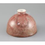 A Chinese sang de boeuf glazed beehive water pot, possibly 19th century, with copper red and green