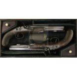 Gardner, Newcastle. A cased pair of early 19th century flintlock holster pistols, by Gardner,