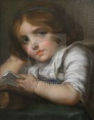 Follower of Jean-Baptiste Greuze (1725-1805)oil on canvasYoung girl reading15.25 x 12.25in.