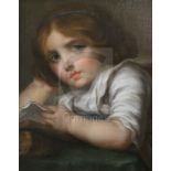 Follower of Jean-Baptiste Greuze (1725-1805)oil on canvasYoung girl reading15.25 x 12.25in.