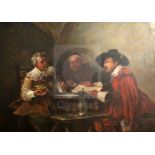 Jakob Emmanuel Gaisser (1825-1899)oil on wooden panel17th century gentlemen around a tablesigned17 x