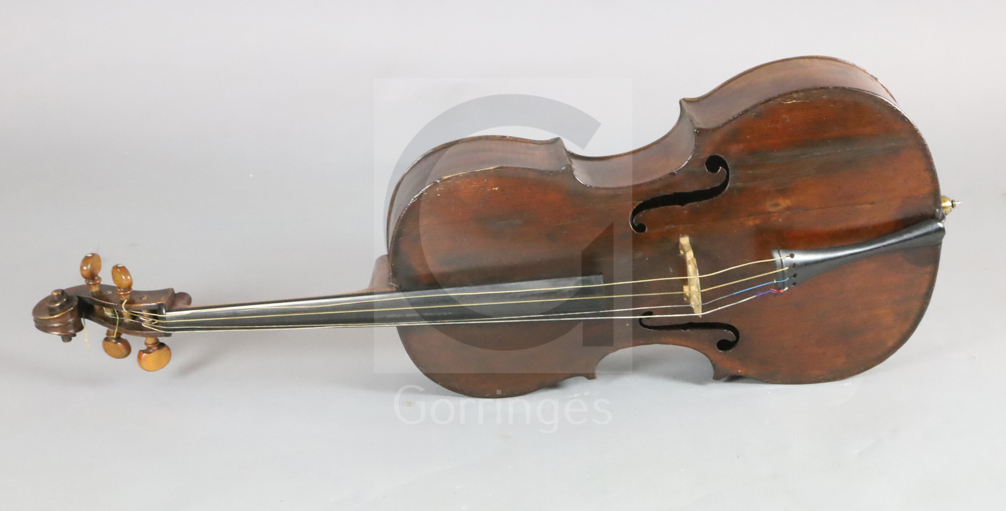 An 18th century cello, labelled 'Jacobus Stainer in absam prope oe nipontum 1660', in a W. E. Hill & - Image 2 of 2