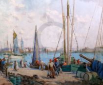 § William Lee Hankey (1869–1952)oil on canvasFrench harbour scenesigned24.5 x 29.5in.