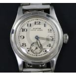 A gentleman's 1940's stainless steel Oyster Junior Sport manual wind wrist watch, with Arabic dial