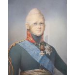 19th century Continental School watercolour Portrait of Alexander I of Russia 9.25 x