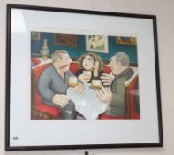 Beryl Cook, limited edition print, Russian tea room, signed 13/200 48 x 61cm