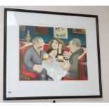 Beryl Cook, limited edition print, Russian tea room, signed 13/200 48 x 61cm