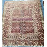 A Bokhara red ground rug 125 x 150cm