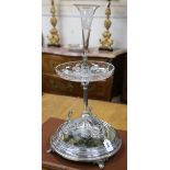 A Victorian silver plated centrepiece Centrepiece approx. H.60cm