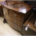 A Regency mahogany bowfront chest of drawers W.88cm