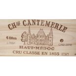 A case of six Chateau Cantemerle Haut Medoc wine, 2016