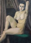 Jean-Baptiste Houel (20th C. French)oil on canvasSeated female nudesigned72 x 53cm