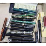A group of fountain pens and propelling pencils