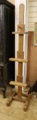 An oak Studio artist's easel H.183cm