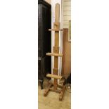 An oak Studio artist's easel H.183cm