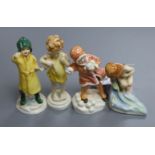 Four Royal Worcester Freda Doughty figures