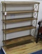 A Maison Jansen style brass-mounted mahogany open bookcase W.100cm