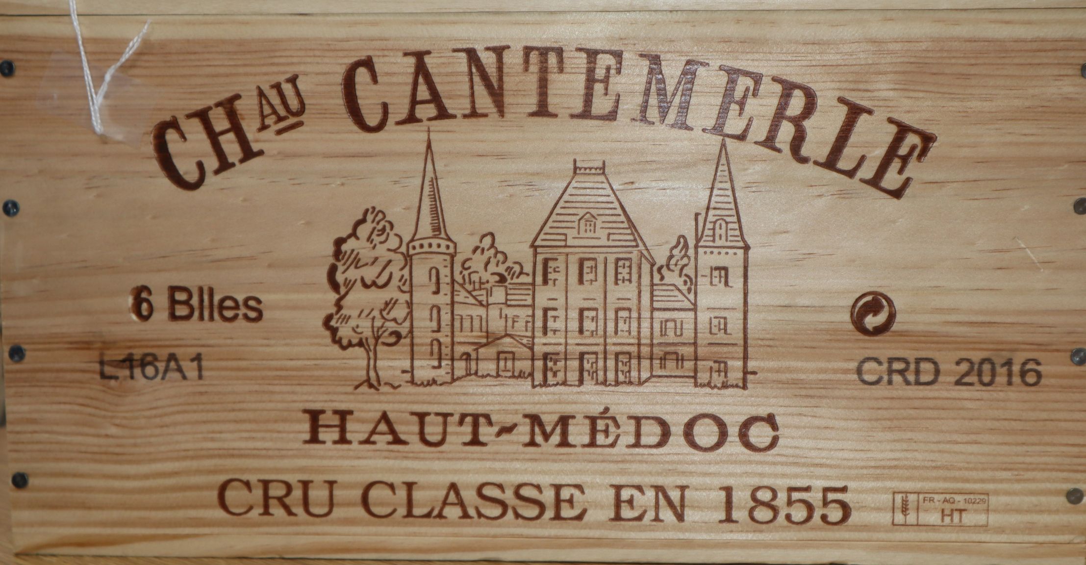 A case of six Chateau Cantemerle Haut Medoc wine, 2016